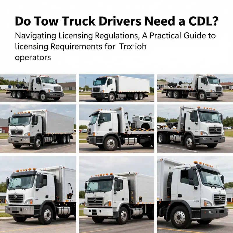 A collage featuring various tow trucks and their operations, symbolizing the article's focus on licensing and regulations.