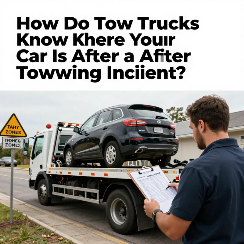 Tow operators utilize official records and local signage to identify and locate towed vehicles and ensure compliance with towing regulations.