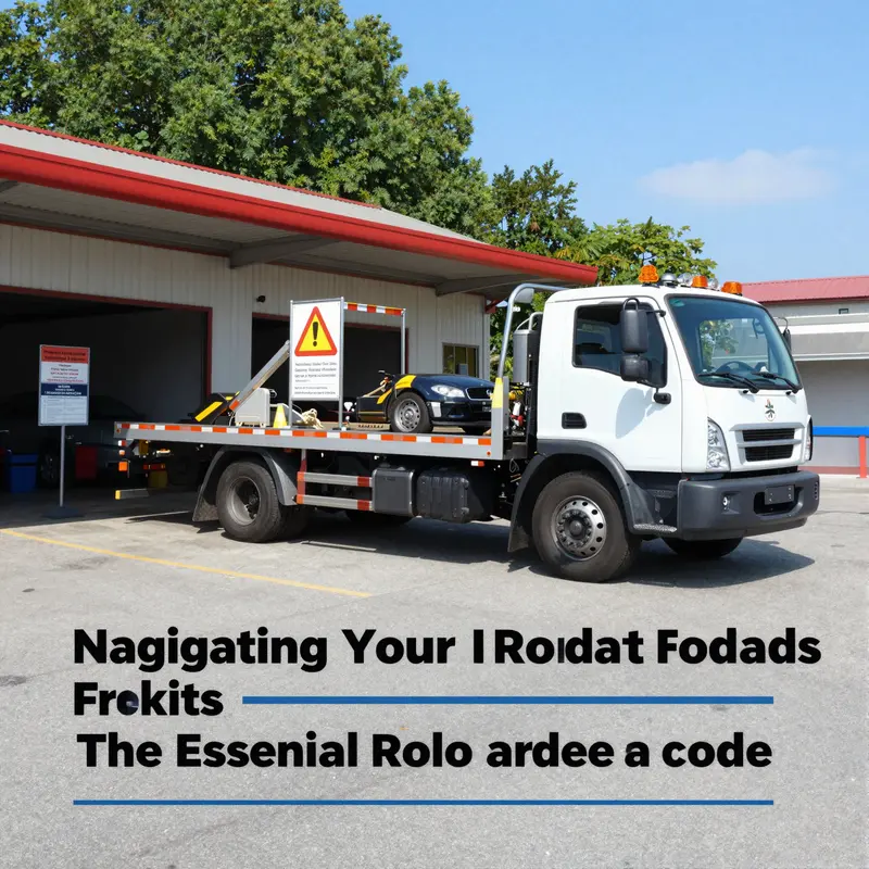 A towing truck efficiently lifting a compact car, showcasing its powerful capabilities.