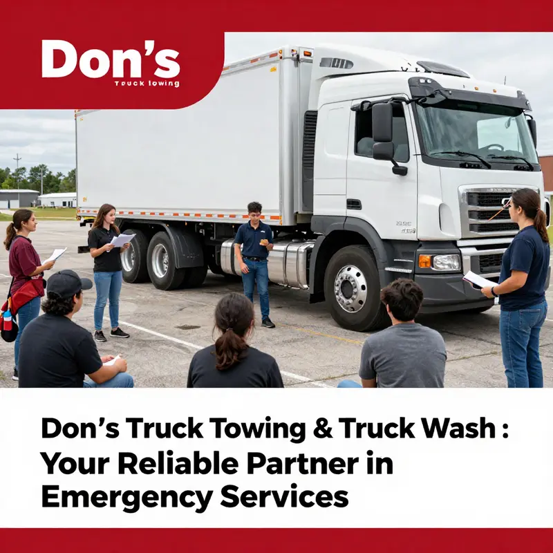 An emergency towing scene displaying Don’s Truck Towing’s commitment to 24/7 assistance.