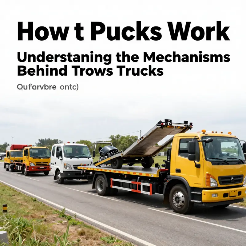 Detailed diagram of a tow truck’s mechanisms highlighting the winch and hydraulic systems.