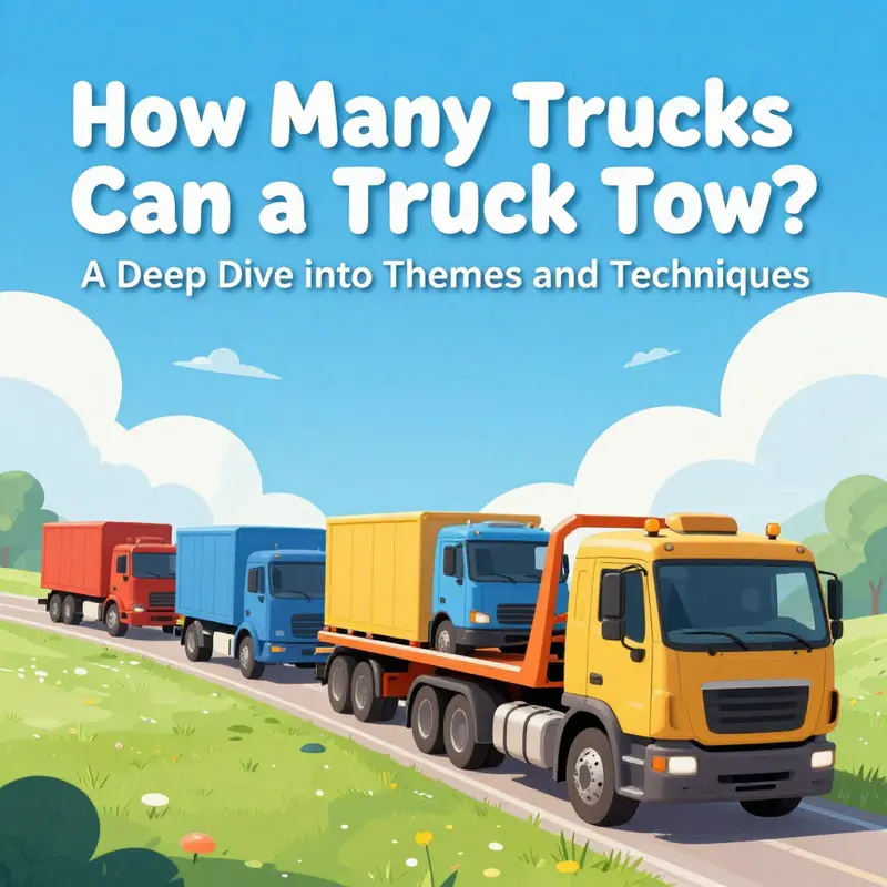 A whimsical depiction of a tow truck in action, illustrating the central act of towing.