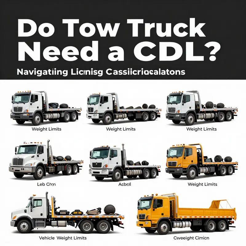 A tow truck demonstrating the federal guidelines regarding CDL requirements.
