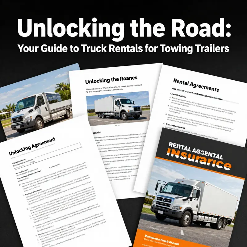 An array of truck and trailer rental options available from major companies.