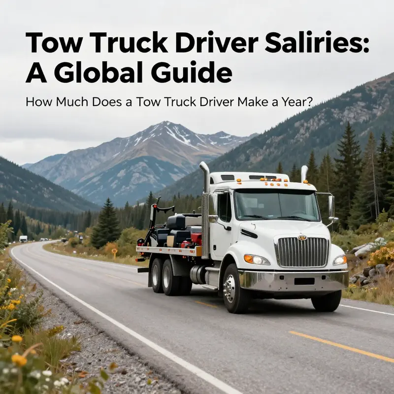 Salary landscape for tow truck drivers in Canada, featuring a representative work environment.