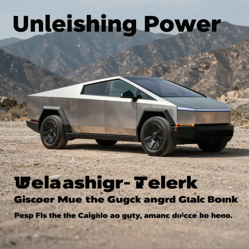 Cybertruck parked on mountainous terrain, showcasing its robustness and versatility.