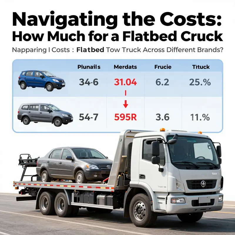 A diverse array of flatbed tow trucks illustrating various price ranges.