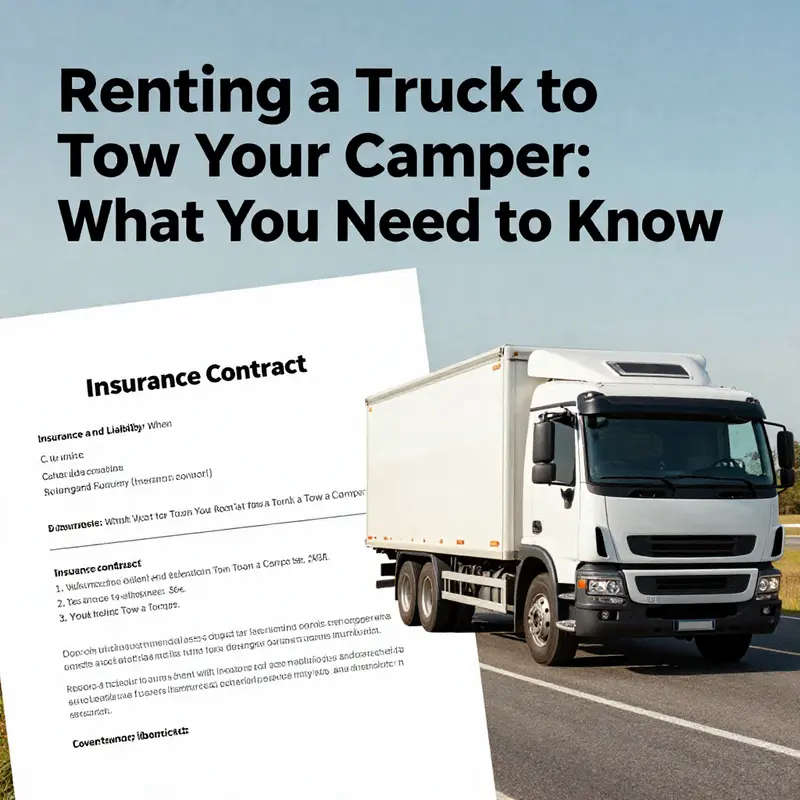 A pickup truck prepared for camper towing, highlighting necessary features like a trailer hitch.