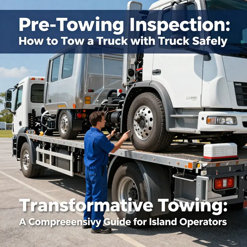 A technician performs a pre-towing inspection, ensuring safety and compliance.
