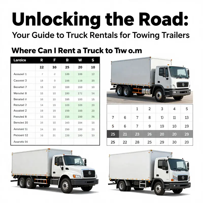 An array of truck and trailer rental options available from major companies.