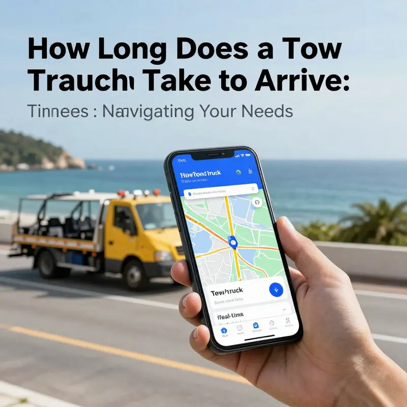 Estimated arrival times of tow trucks across various locations on the island.