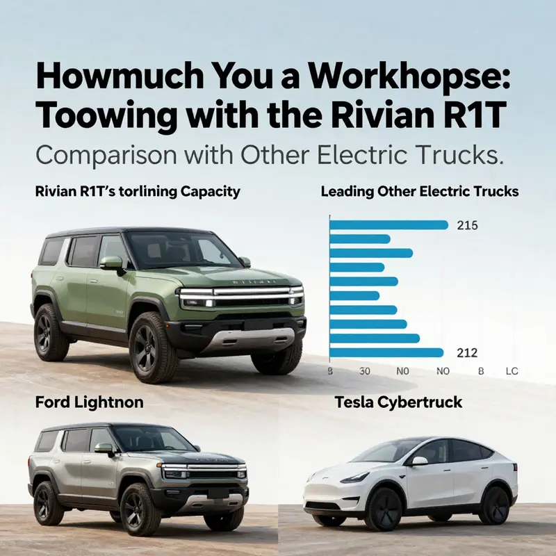The Rivian R1T’s impressive towing capacity showcased with a heavy trailer.