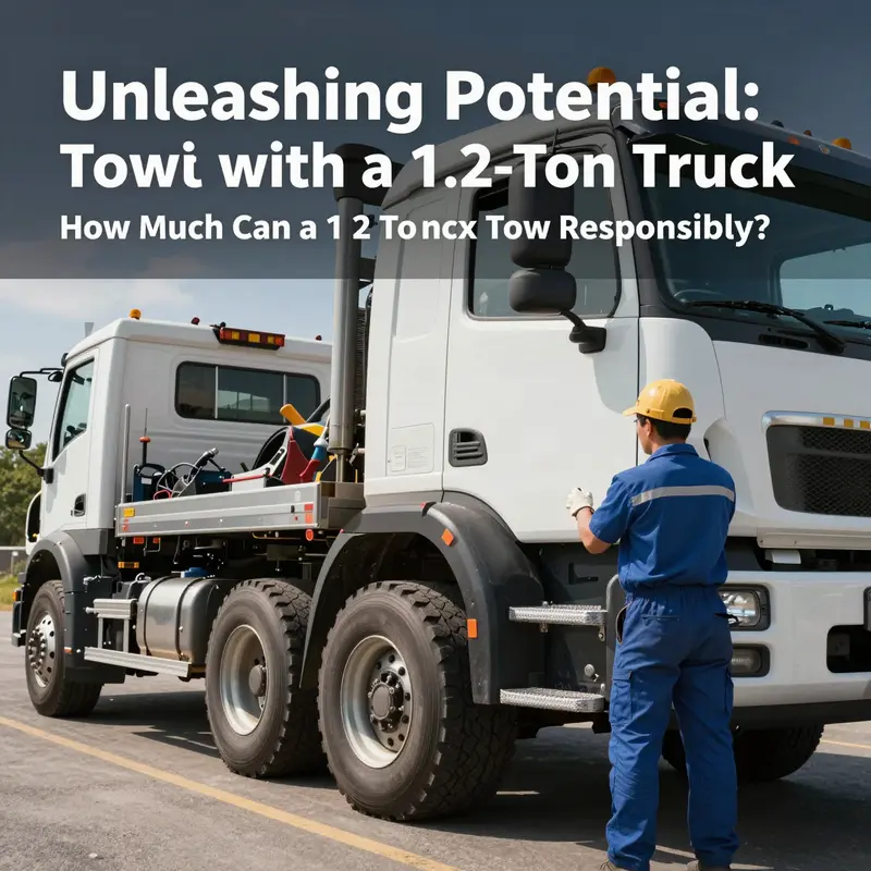 A half-ton truck demonstrates its towing capacity along an island road.