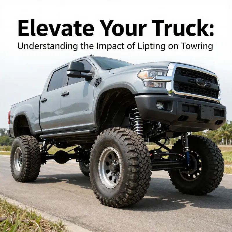 This image illustrates how lifting a truck alters its center of gravity and weight distribution.
