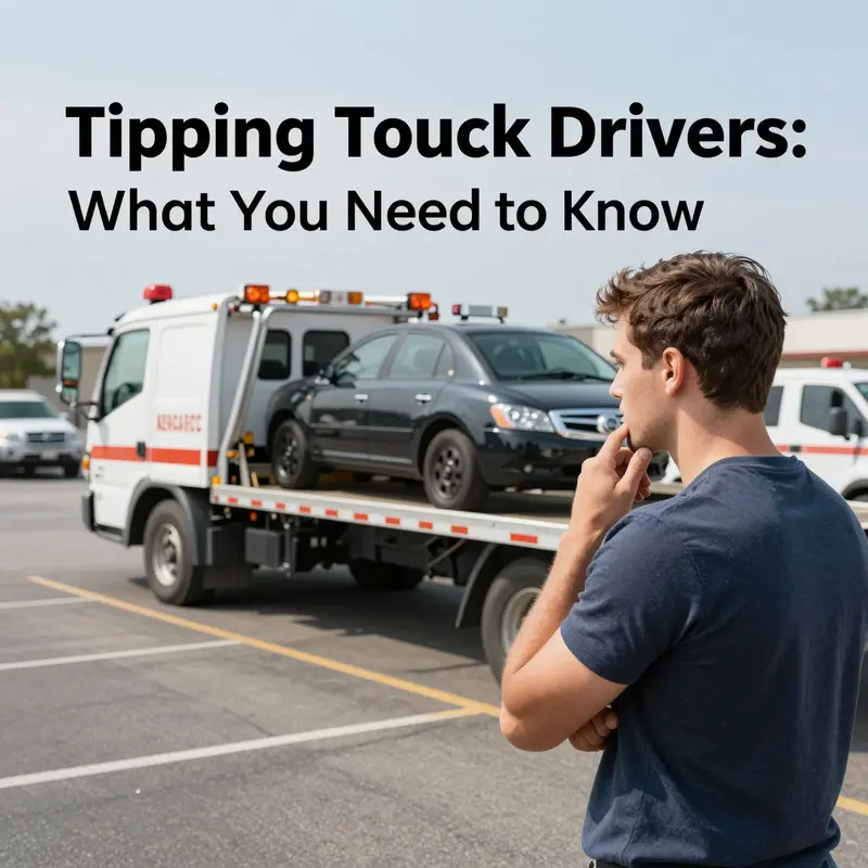 A tow truck driver providing crucial assistance to a stranded driver in an island setting.