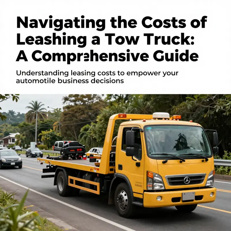 A busy island road scene featuring a tow truck, capturing the essence of tow truck leasing.