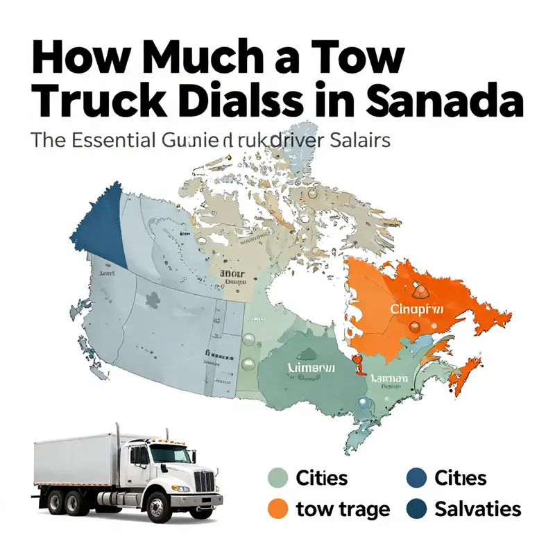 Average salaries for tow truck drivers in Canada and variation by province.