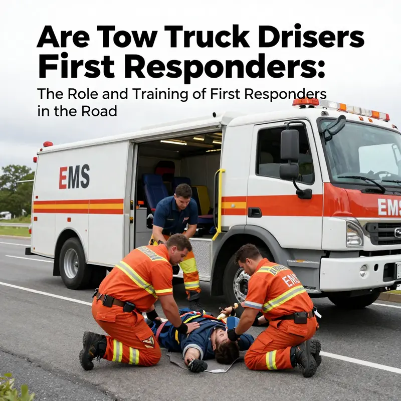 Tow truck drivers collaborate with first responders, highlighting the distinction in their responsibilities.