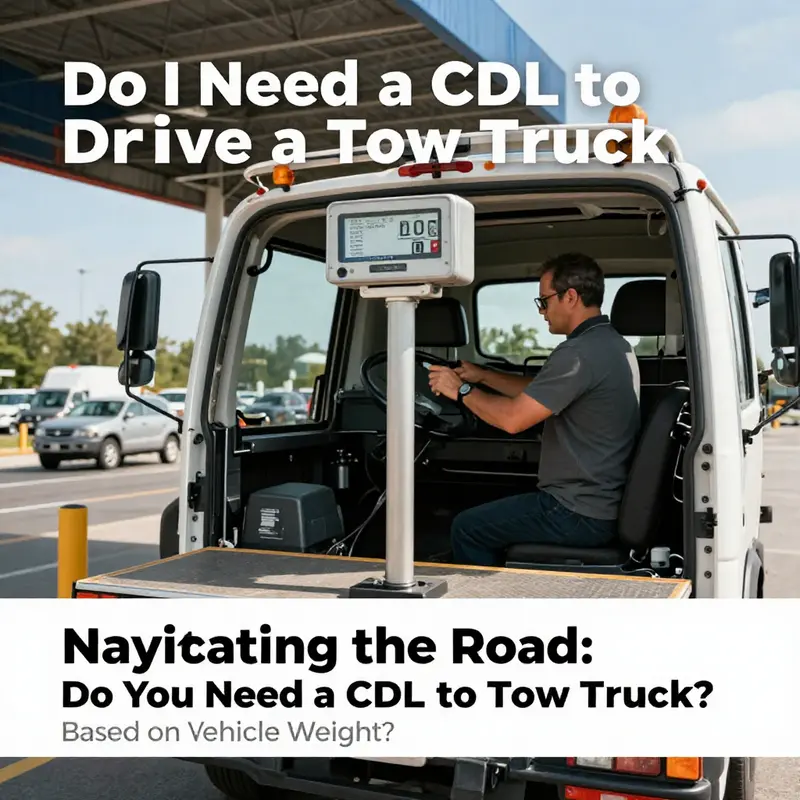 Checking weight at a weigh station to determine CDL requirements for tow trucks.