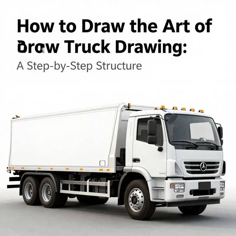 Basic outline of a tow truck, showcasing the foundational structure essential for drawing.