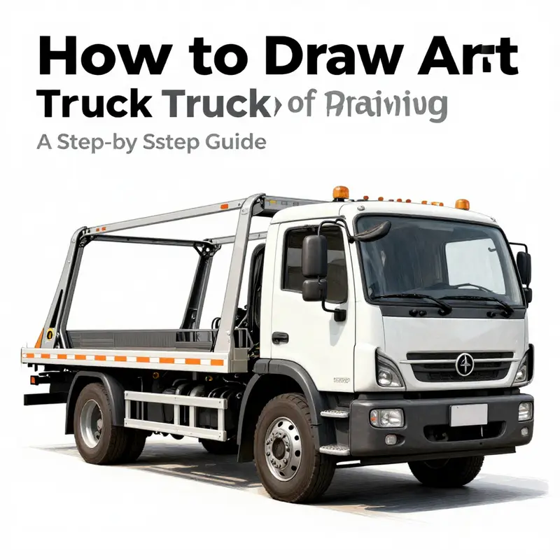 Basic outline of a tow truck, showcasing the foundational structure essential for drawing.