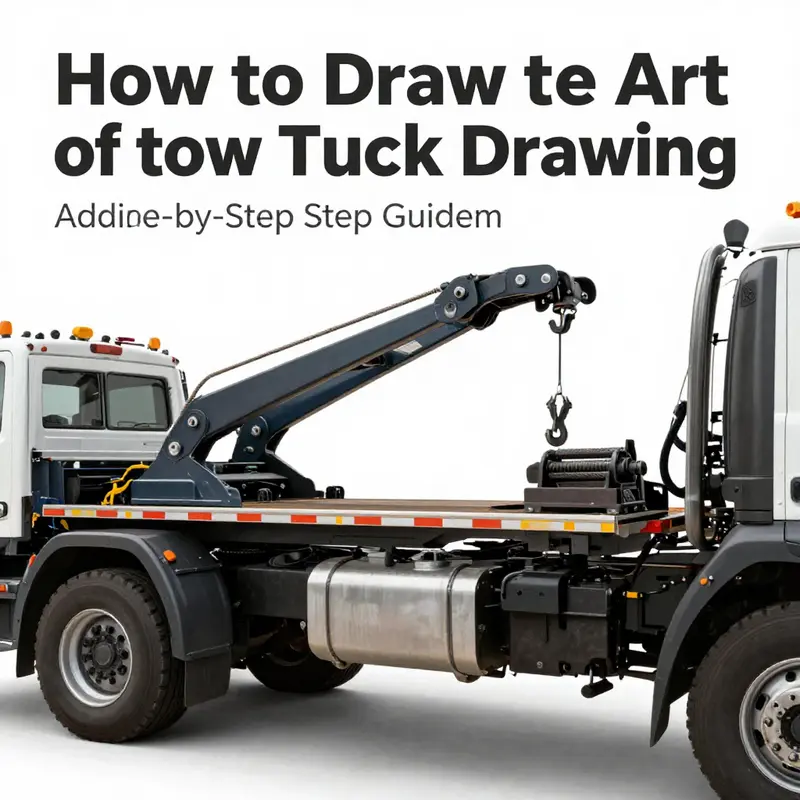 Basic outline of a tow truck, showcasing the foundational structure essential for drawing.