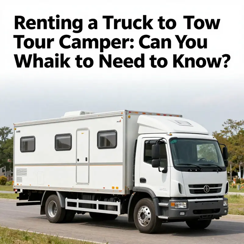 A pickup truck prepared for camper towing, highlighting necessary features like a trailer hitch.