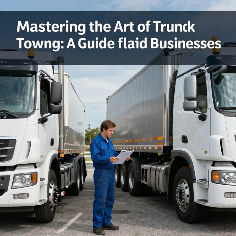 Mechanic reviewing towing specifications and regulations for two trucks.