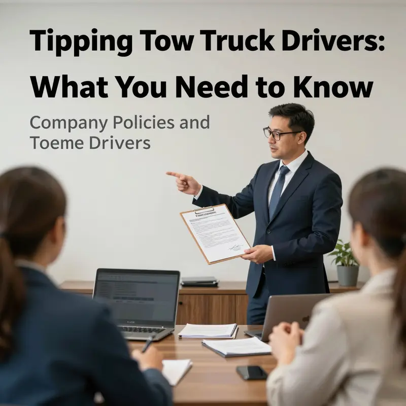 A tow truck driver providing crucial assistance to a stranded driver in an island setting.