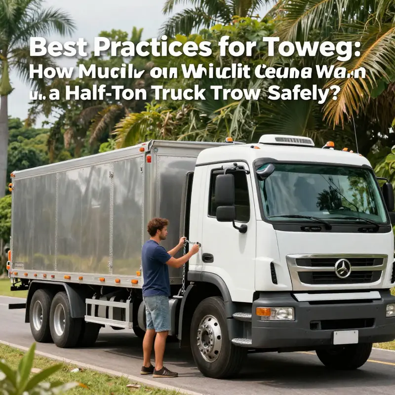A half-ton truck exemplifying its towing potential on a scenic island road.
