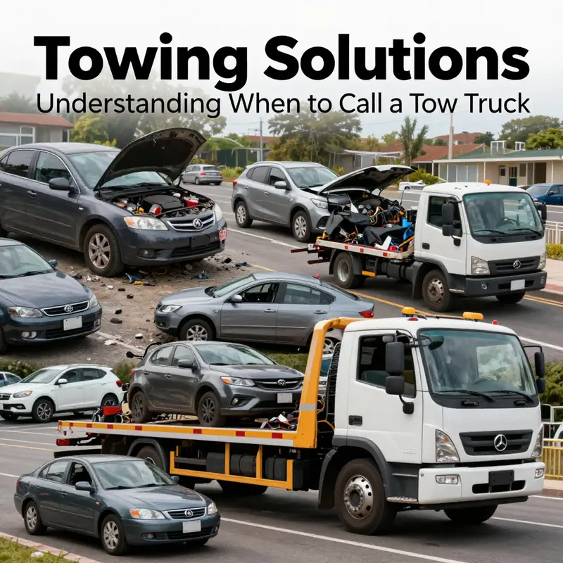 An engaging collage of different towing scenarios, showcasing the importance and utility of towing services.