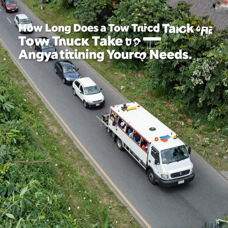 Estimated arrival times of tow trucks across various locations on the island.