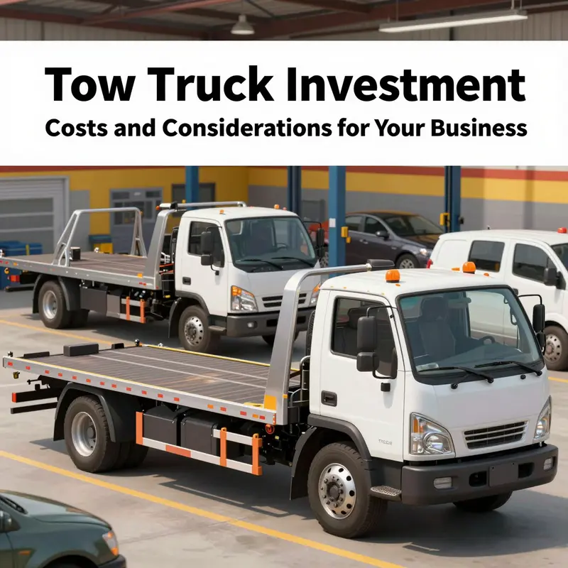 Various types of tow trucks illustrate the extensive options available for purchasing.