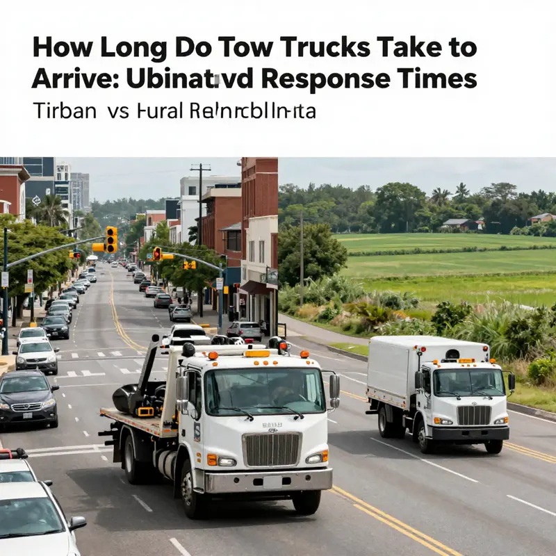 Comparing urban and rural scenarios for tow truck arrival times highlights how location impacts response.