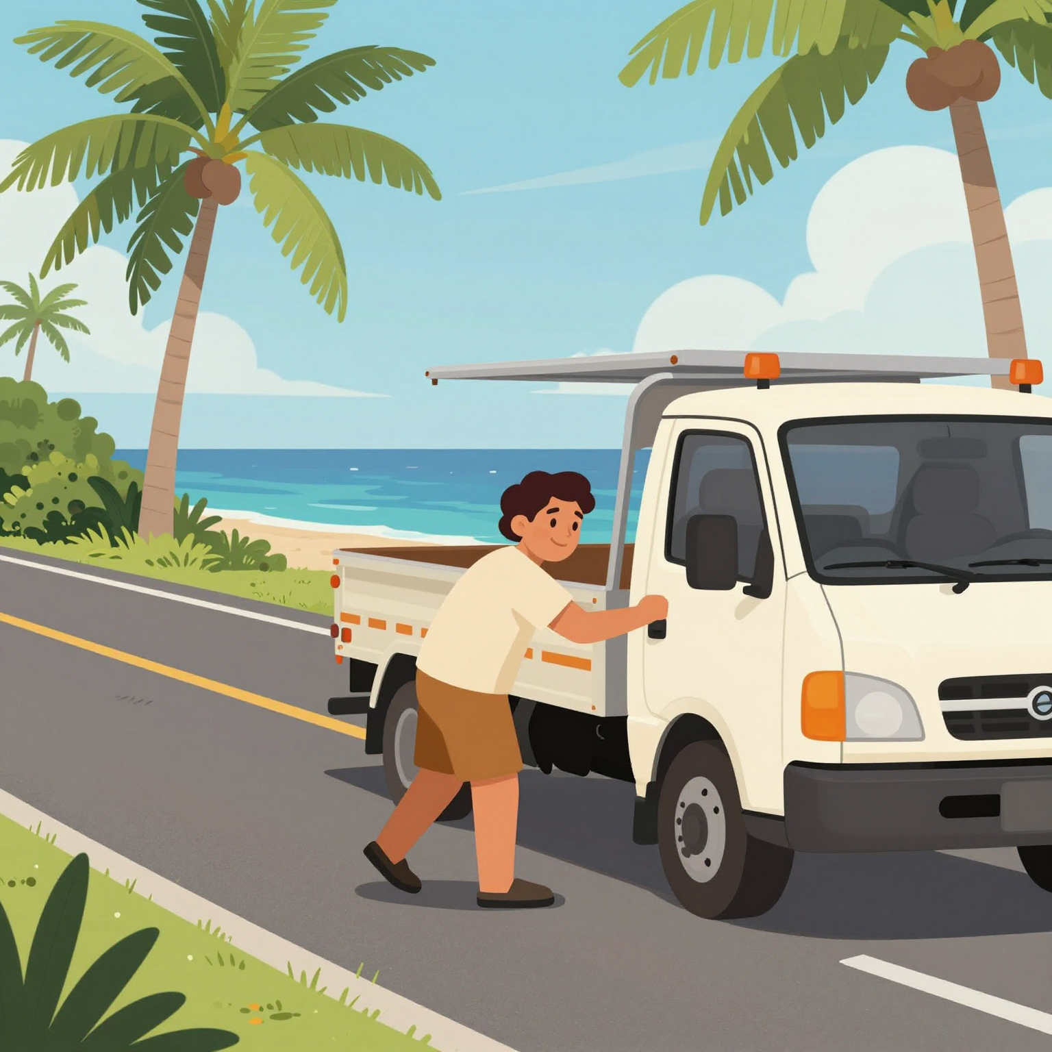 Tow Truck Driver Helping Motorist