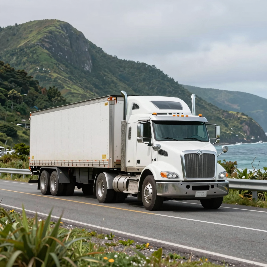 Truck Towing a Heavy Trailer