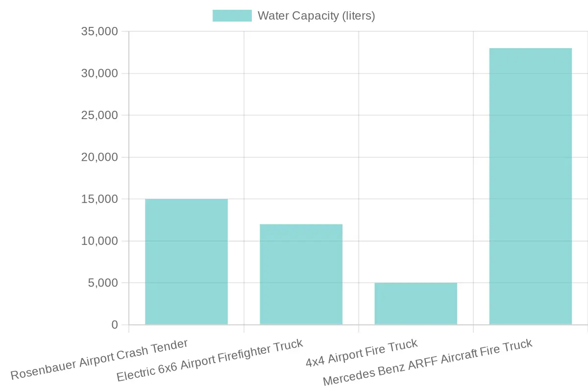 Airport Fire Trucks Water Capacity Comparison