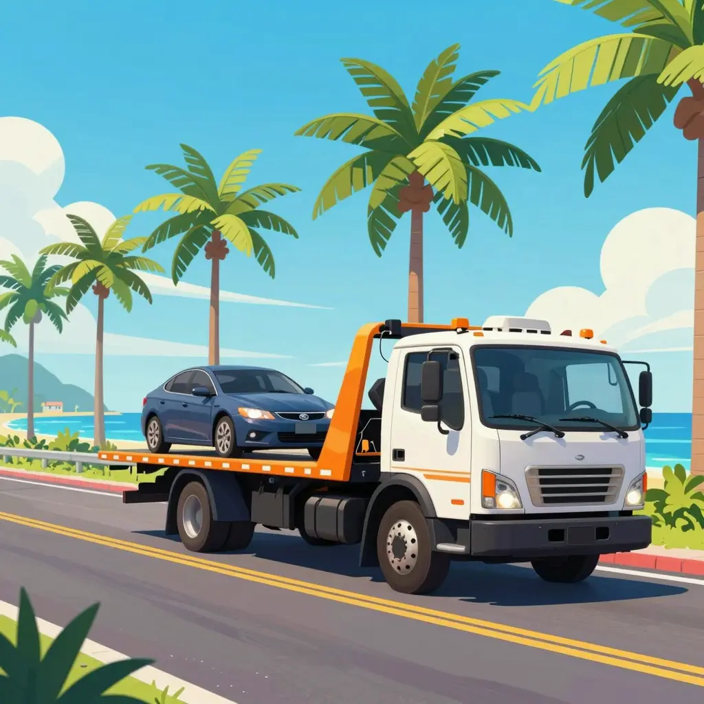 Tow Truck Chasing a Car