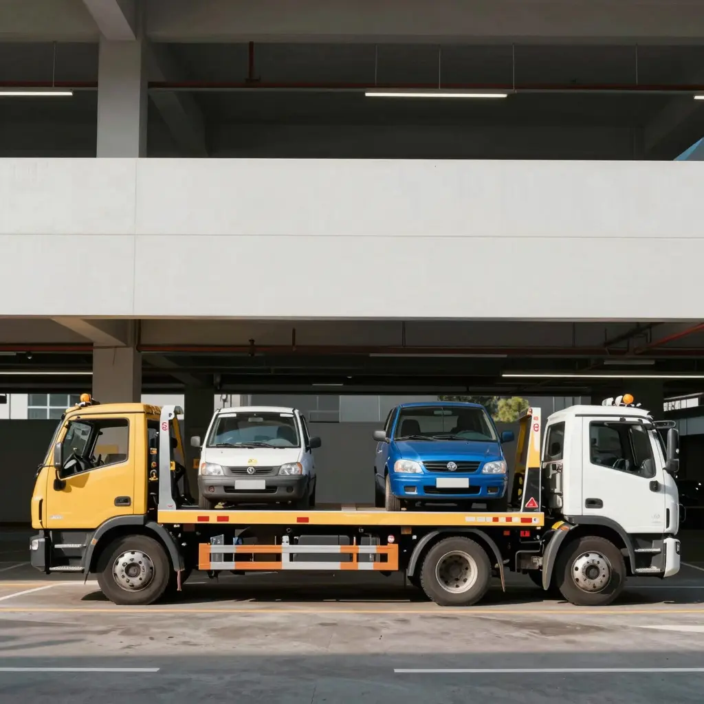 Tow Truck Parking Illustration