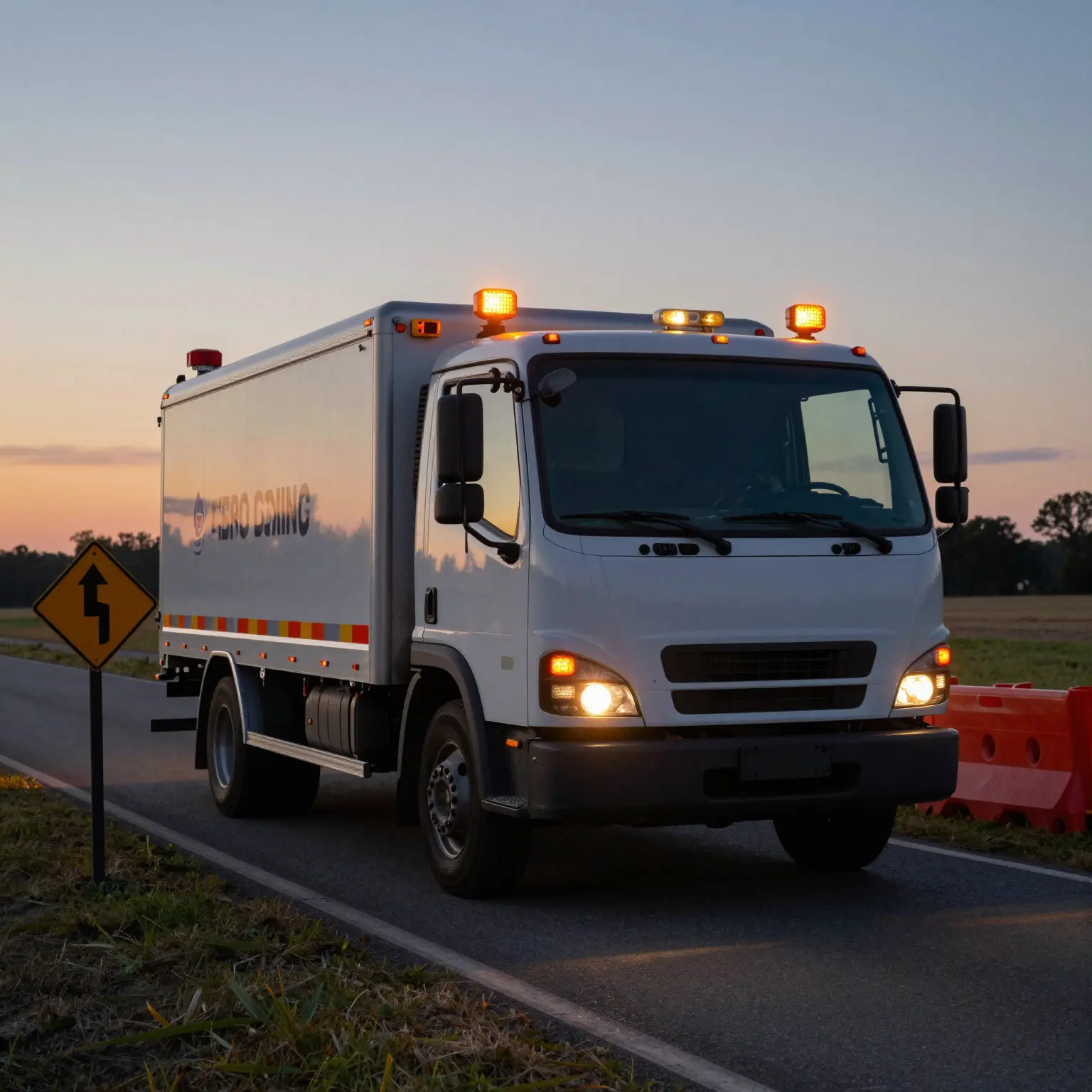 Tow truck safety lighting and signage