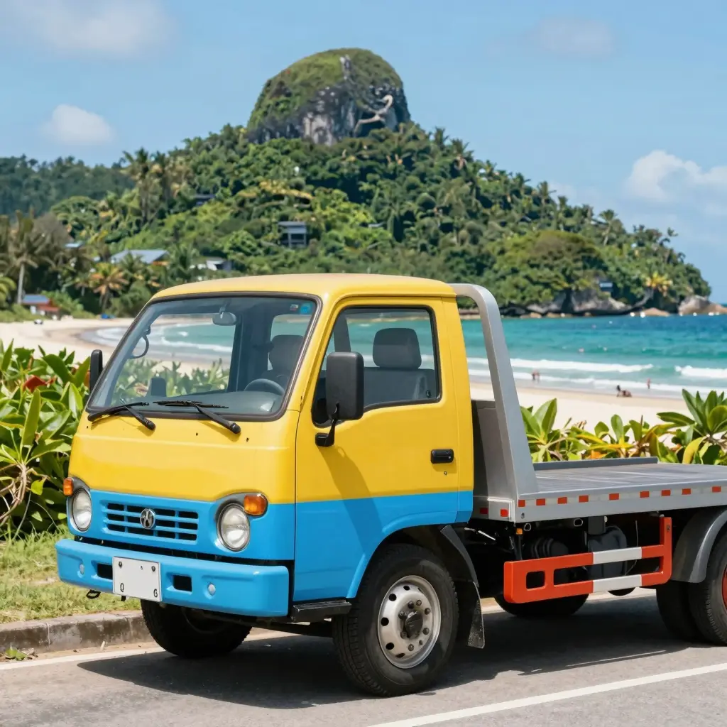 Tow Truck in an Island Setting