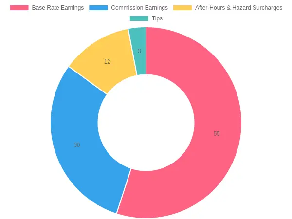 Typical Tow Truck Driver Weekly Pay Composition